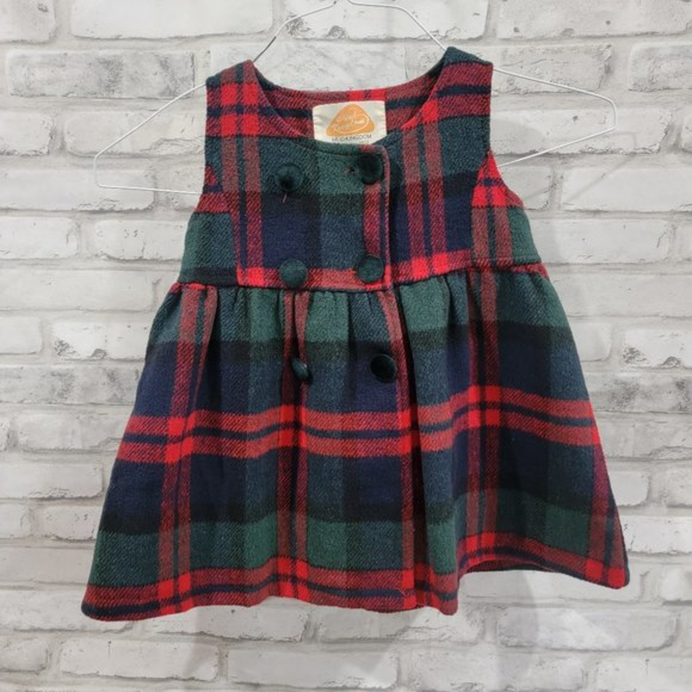 Mud Kingdom 3T-4T Sleeveless Dress Plaid Faux Wool‎ Holiday Christmas